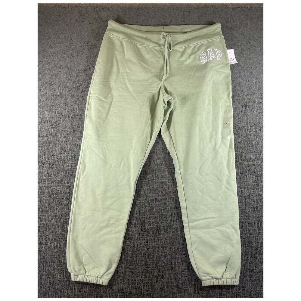 GAP Logo Fleece Joggers Sage Green Sweatpants Womens Large NWT